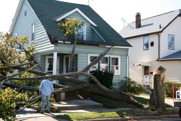 Storm damage to roof in Ohio Motorists by Northcoast Roof Repairs LLC